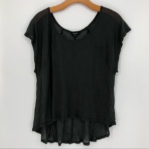 Nollie Charcoal Hi-Lo Lightweight Flowy Sheer Top